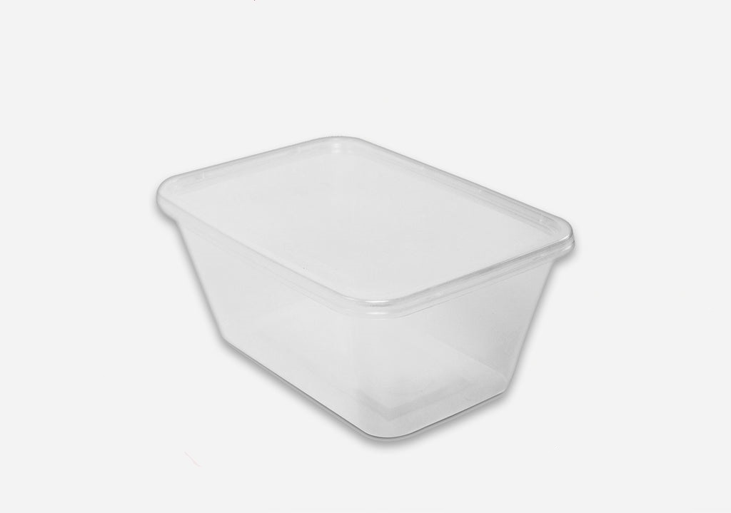 1000 ML Plastic Container with Lid Rectangle